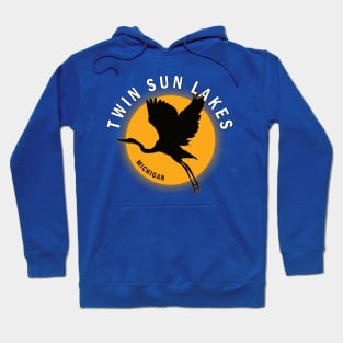 Twin Sun Lakes in Michigan Heron Sunrise Hoodie